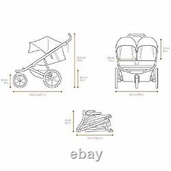 Thule Urban Glide 2 Double Twin Baby Jogging Stroller in Black with Silver Frame