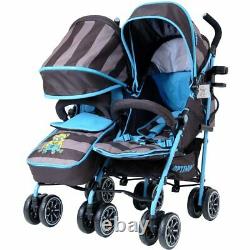 Toddler Baby Double Twin Folding Pushchair Stroller Travel Buggy Newborn New