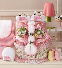 Twice The Fun Twin Newborn Gift Basket-Newborn Infant Baby Shower Party Present
