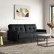 Twin 76'' Futon Sofa Bed Sleeper Convertible Loveseat Leather Tufted Back Couch