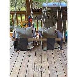 Twin Baby Canvas Swing Double Kids Toddler Hanging Swing Seat Chair Indoor