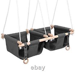Twin Baby Canvas Swing Double Kids Toddler Hanging Swing Seat Chair Indoor