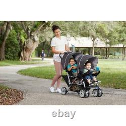 Twin Baby Double Stroller Folding Travel Tandem Cart Infant Car Seat Carrier NEW