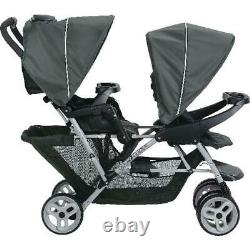Twin Baby Double Stroller Folding Travel Tandem Cart Infant Car Seat Carrier NEW