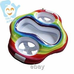 Twin Baby Double Swim Seat Inflatable Water Fun Pool Floats Toys Size 110x100cm