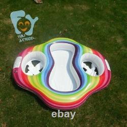 Twin Baby Double Swim Seat Inflatable Water Fun Pool Floats Toys Size 110x100cm
