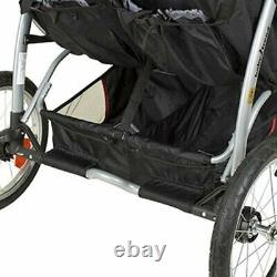 Twin Baby Jogger 5 Point Safety Harnesses Lockable Front Swivel Wheel Light New