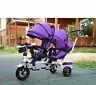 Twin Baby Stroller Double Seat Child Tricycle Bike Rotatable Seat Three Wheel