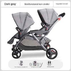 Twin Baby Stroller Folding Carriage Car Lying and Seating Double Seat Strollers