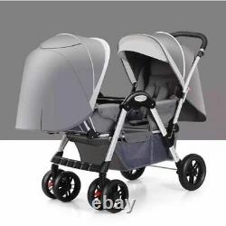 Twin Baby Stroller Four-wheel Shock Absorber Baby Can Sit Reclining Multi-range
