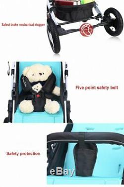 Twin Baby Stroller Shock Portable High View Detachable Infant Fold Travel System