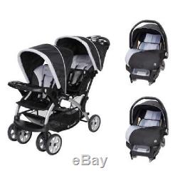 Twin Baby Stroller With 2 Car Seat Combo Double Jogger Set and Safety for Kids
