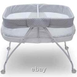 Twin Bassinet Double Bedside Sleeper Portable Foldable Baby Bed Side Storage