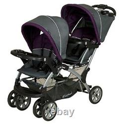 Twin Double Stroller Baby Kids Sit N Stand Toddler Travel System Pushchair Black
