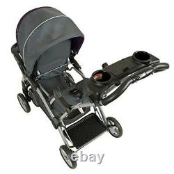 Twin Double Stroller Baby Kids Sit N Stand Toddler Travel System Pushchair Black