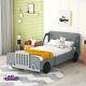 Twin/full Size Bed Frame Wood Platform Bed Frame With Headboard White/blue/gray