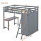 Twin / Full Size Loft Bed With Wardrobe Desk Storage Shelves For Kids Child Gift