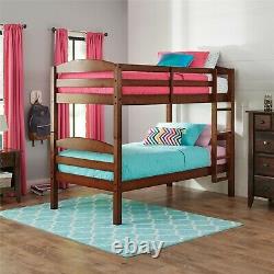 Twin Over Twin Bunk Bed Separable Wooden Home Bedroom Teens Child Cherry