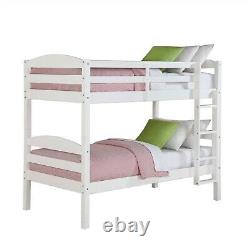 Twin Over Twin Bunk Bed Separable Wooden Home Bedroom Teens Child White