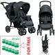 Twin Stroller Double Baby Pushchair Infant Foldable Stroller W Toilet Paper Free