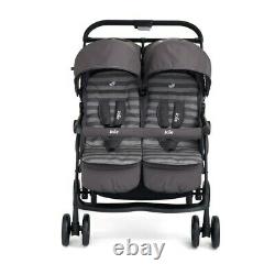 Twin Stroller Double Buggy Twins Baby Pushchair Joie Aire Adjustable Pram Grey