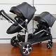 Twins Baby Stroller, Aluminum Frame Pu Leather Twin Pram Can Sit And Lying, Double