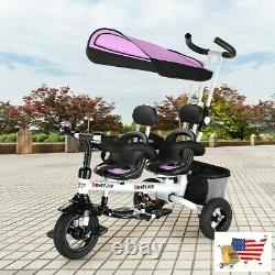 Twins Baby Tricycle with Safety Double Rotatable Seat