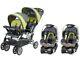 Twins Newborn Baby Double Stroller With 2 Car Seats Playard Bag Combo Travel Set