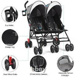 Two Seat Double Twin Baby Stroller Wagon Car Umbrella Kid Child Travel Stroller