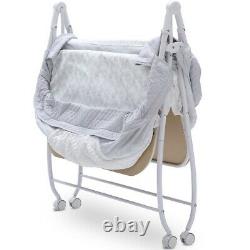 Two Twin Baby Bassinet Double Crib Infant Bedside Cradle Playpen Nursery Center