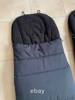 Two black footmuffs bugaboo donkey unisex twin duo double cosy toes