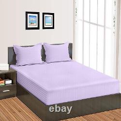 US Sizes Egyptian Cotton 1000 TC OR 1200 TC Lavender Stripes Choose Bedding Set