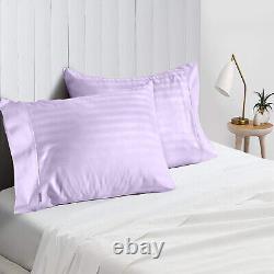 US Sizes Egyptian Cotton 1000 TC OR 1200 TC Lavender Stripes Choose Bedding Set