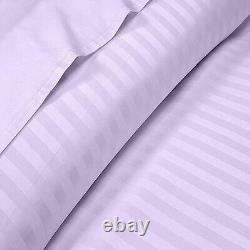 US Sizes Egyptian Cotton 1000 TC OR 1200 TC Lavender Stripes Choose Bedding Set