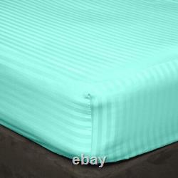 US Twin/Full/Queen/King/Cal King Size Aqua Blue Stripes Select Bedding Set