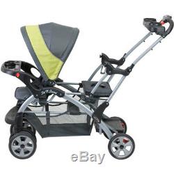 Umbrella Baby Stroller Double Twin Sit n Stand Kids Tandem Pushchair Travel Gray