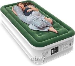 Upgraded Twin Air Mattress Built-in Pump, Double Air Chamber, 18/550lbs Max