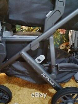 Uppababy vista Pascal grey/carbon twin double buggy, 2 carry cots 2 seats units