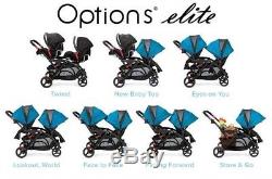 Used Contours Options Elite Twin Tandem Double Baby Stroller Laguna, Bundle