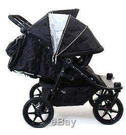 Valco 2016 TriMode Twin-X Duo Double Stroller in Midnight (Black) Brand New