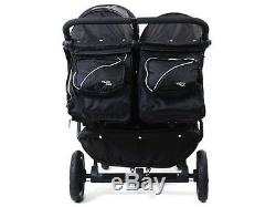 Valco 2016 TriMode Twin-X Duo Double Stroller in Midnight (Black) New! Open Box