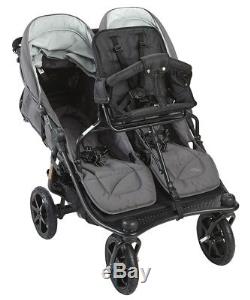 Valco 2019 TriMode Twin-X Duo Double Stroller in Dove Grey With Toddler Seat