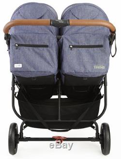Valco Baby Snap Duo Trend Lightweight Twin Baby Double Stroller Denim NEW 2018