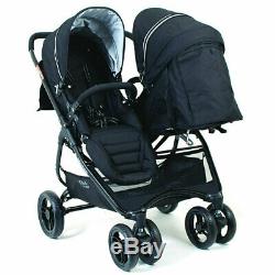Valco Baby Snap Ultra Duo Foldable Pram Adjustable Seat Newborn Twin Coal Black
