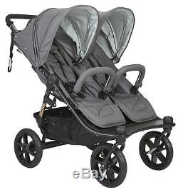 Valco Baby Twin Tri Mode Duo X Compact All Terrain Double Stroller Dove Grey NEW