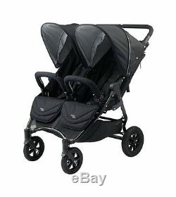 Valco NEO Twin Stroller Black Gently Used with all New Fabrics & Canopies