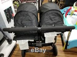 Valco NEO Twin Stroller Black Gently Used with all New Fabrics & Canopies