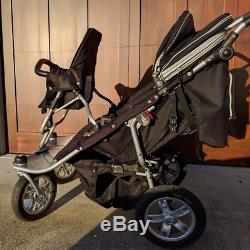Valco Tri Mode Twin Baby Triple Stroller with Removable Toddler Seat