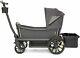 Veer All Terrain Cruiser Twin Kids Double Stroller Wagon With Canopy & Basket Gray