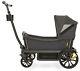 Veer All Terrain Cruiser Twin Kids Double Stroller Wagon With Canopy Gray/black